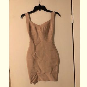 Hot Miami Styles Champagne Bandage dress